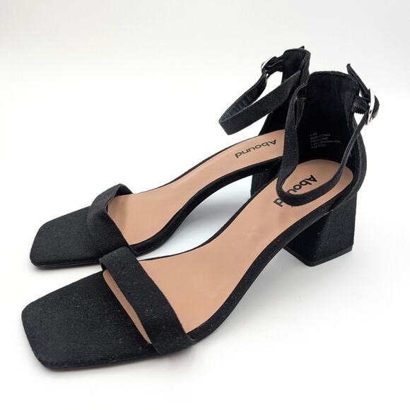 Abound Finn Ankle Strap Heel Sandal Open Toe Women's Black Size US9.5M EU40 - Picture 1 of 10